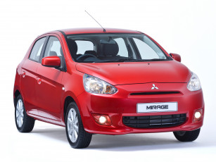 обоя автомобили, mitsubishi, красный, 2014г, za-spec, mirage