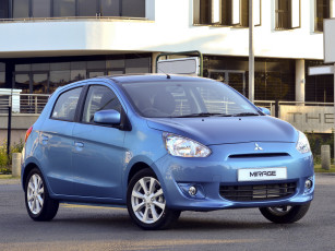 Картинка автомобили mitsubishi mirage синий 2014г za-spec