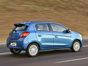 Картинка автомобили mitsubishi синий 2014г za-spec mirage