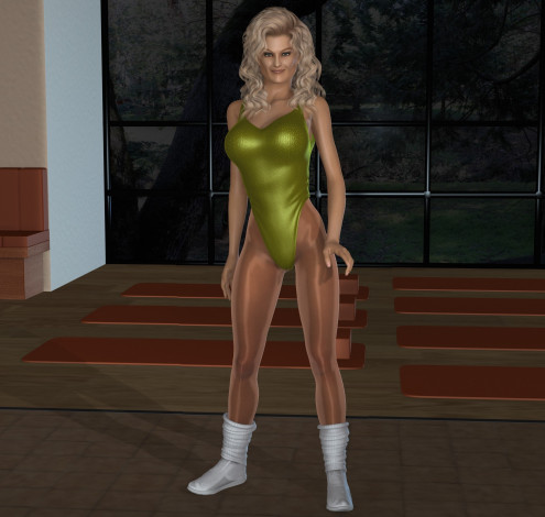 Обои картинки фото 3д графика, люди , people, купальник, взгляд, девушка