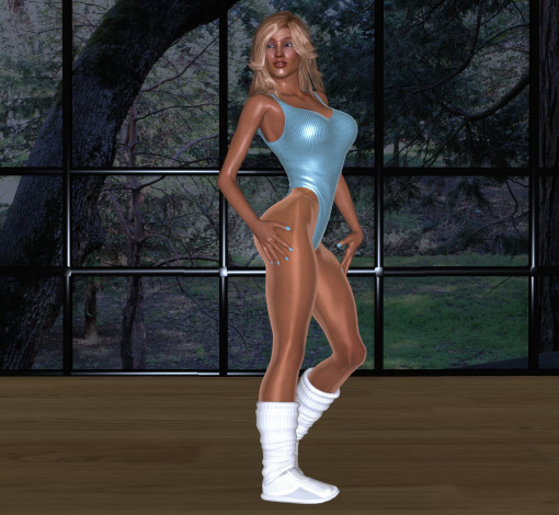 Обои картинки фото 3д графика, люди , people, купальник, девушка, взгляд