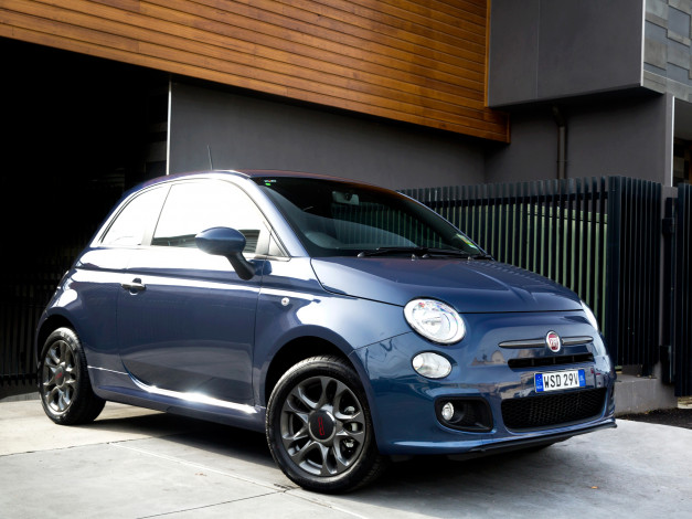 Обои картинки фото автомобили, fiat, 500s, au-spec, 2013г, синий