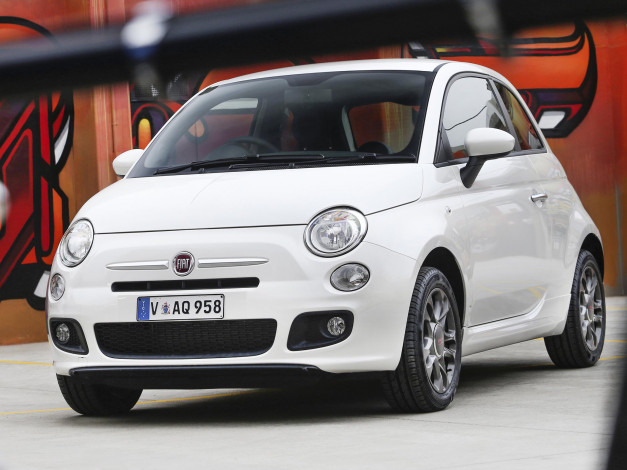 Обои картинки фото автомобили, fiat, 500s, светлый, 2013г, au-spec