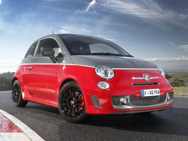 Обои картинки фото автомобили, fiat, красный, 2014г, au-spec, turismo, 595, abarth