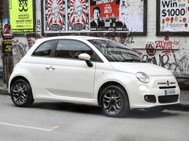 Обои картинки фото автомобили, fiat, светлый, 2013г, au-spec, 500s