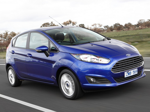 Обои картинки фото автомобили, ford, au-spec, синий, 5-door, fiesta, 2013г