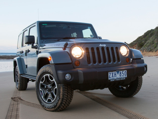 Обои картинки фото автомобили, jeep, unlimited, wrangler, jk, 2013г, au-spec, anniversary, 10th, rubicon