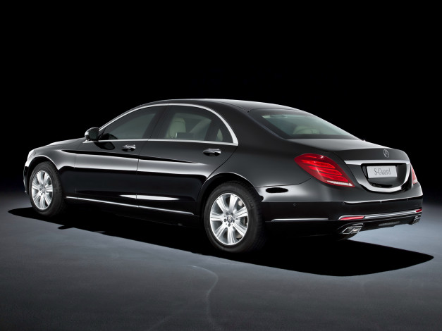 Обои картинки фото автомобили, mercedes-benz, s, 600, темный, w222, 2014г, guard