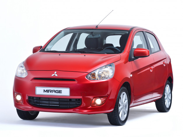 Обои картинки фото автомобили, mitsubishi, красный, 2014г, za-spec, mirage