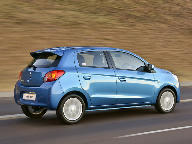 Обои картинки фото автомобили, mitsubishi, синий, 2014г, za-spec, mirage