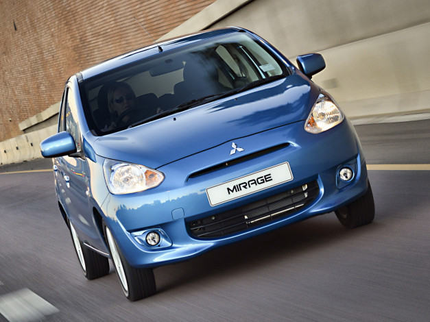 Обои картинки фото автомобили, mitsubishi, za-spec, синий, mirage, 2014г