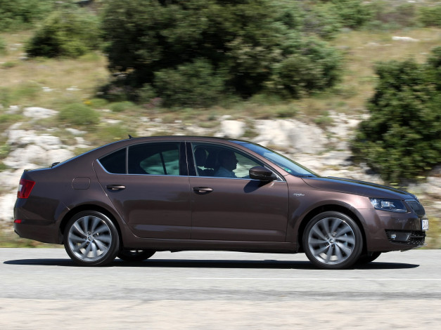 Обои картинки фото автомобили, skoda, octavia, laurin, klement, 5e, 2014г, коричневый
