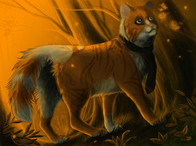 Обои картинки фото рисованные, животные,  коты, кот