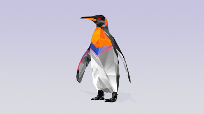 Обои картинки фото рисованные, минимализм, пингвин