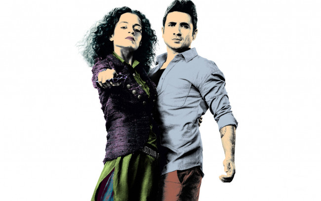 Обои картинки фото revolver rani, рисованные, кино, девушка, мужчина, оружие