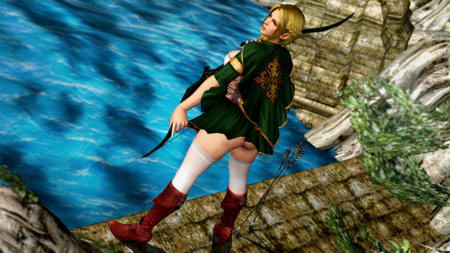 Обои картинки фото 3д графика, аниме , anime, лук, девушка, фон, взгляд