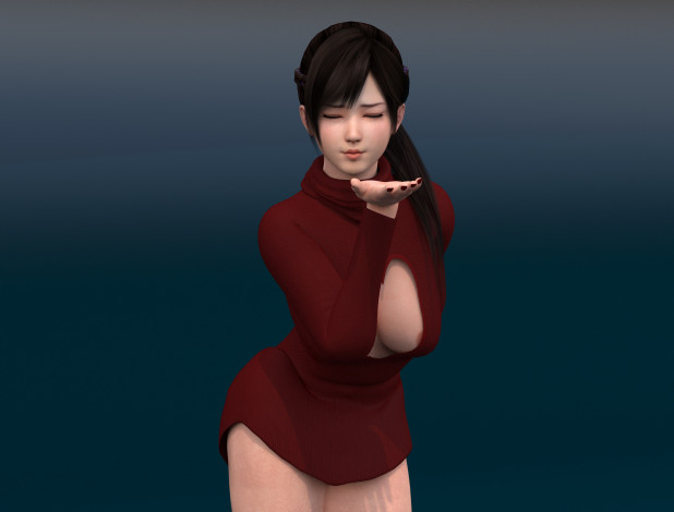 Обои картинки фото 3д графика, люди , people, девушка, фон, взгляд