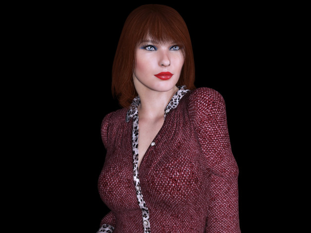 Обои картинки фото 3д графика, люди , people, фон, взгляд, девушка