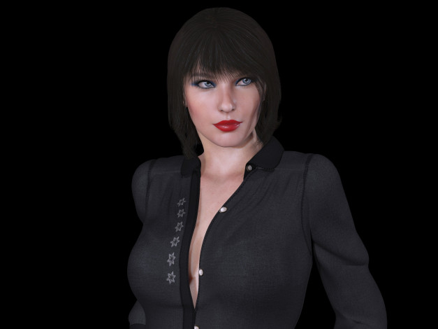 Обои картинки фото 3д графика, люди , people, фон, взгляд, девушка