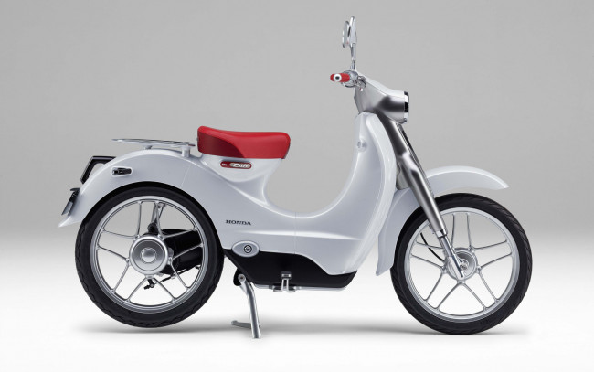 Обои картинки фото мотоциклы, honda, 2018, года, электрический, мотоцикл, ev-cub