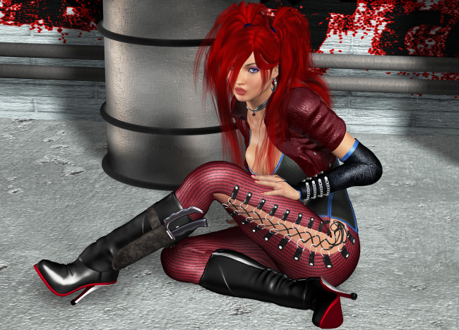 Обои картинки фото 3д графика, люди , people, девушка, фон, взгляд, униформа