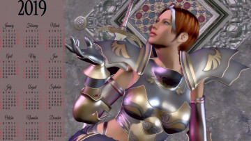 Картинка календари 3д-графика 2019 женщина calendar девушка