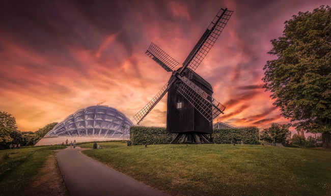 Обои картинки фото разное, мельницы, мельница, дания
