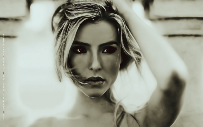 Обои картинки фото календари, компьютерный дизайн, 2019, calendar, женщина, лицо, девушка, взгляд