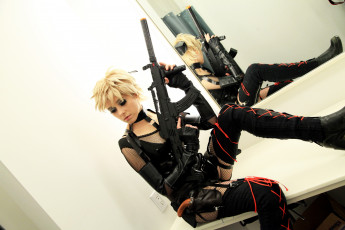 Картинка девушки -+креатив +косплей девушка фон униформа автомат