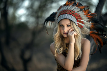 Картинка девушки -+креатив +косплей блондинка косплей перья