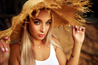 Картинка девушки -+лица +портреты блондинка шляпа