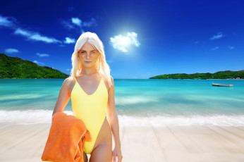 обоя девушки, lika star, блондинка, очки, серьги, купальник