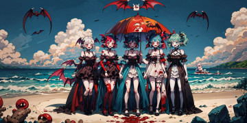 Картинка аниме ангелы +демоны нейросети графика нейроарт ai art нейронные сети рисунки нейро искусство