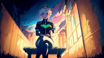 Картинка аниме город +улицы +интерьер +здания нейросети графика нейроарт ai art нейронные сети рисунки нейро искусство