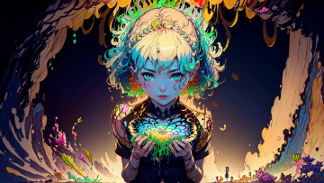 Картинка аниме магия +колдовство +halloween нейросети графика нейроарт ai art нейронные сети рисунки нейро искусство