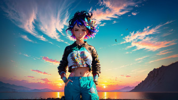 Картинка аниме пейзажи +природа нейросети графика нейроарт ai art нейронные сети рисунки нейро искусство