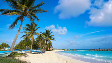 обоя корабли, лодки,  шлюпки, море, тропики, пальмы