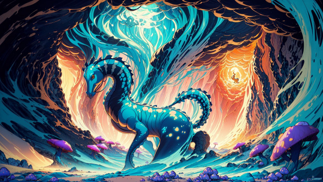 Обои картинки фото аниме, животные,  существа, нейросети, графика, нейроарт, ai, art, нейронные, сети, рисунки, нейро, искусство