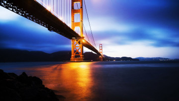 Картинка города сан франциско сша вечер переход река
