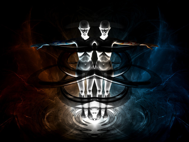 Обои картинки фото 3д, графика, creatures, существа, свет, девушки