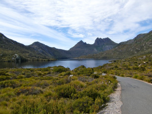 Картинка cradle mountain dove lakeтасмания австралия природа реки озера озеро тасмания горы