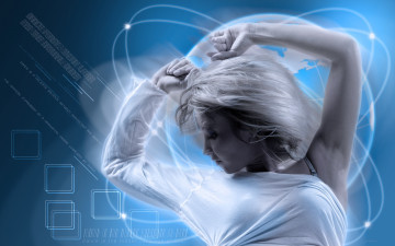 Картинка -Unsort+Креатив девушки unsort креатив графика синий фон