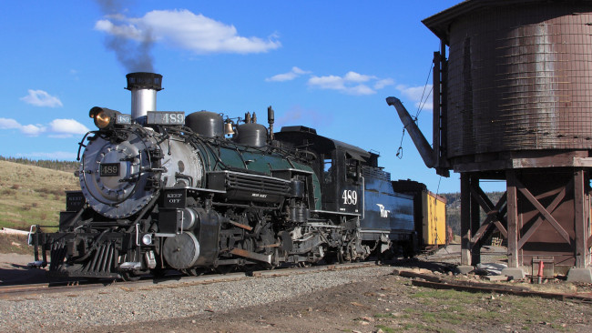 Обои картинки фото техника, паровозы, насосная, станция, паровоз