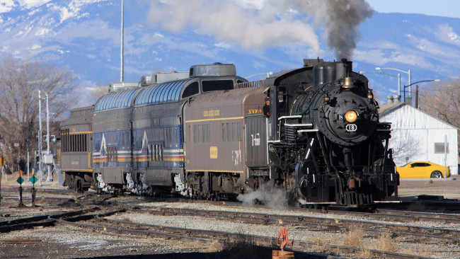 Обои картинки фото техника, паровозы, вагоны, паровоз, состав