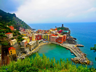 Картинка italy cinque terre города амальфийское лигурийское побережье италия дома море