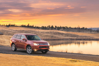 Картинка 2014 mitsubishi outlander gt автомобили закат