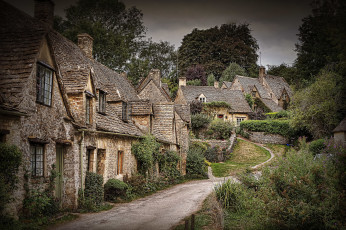 Картинка england arlington row bibury города улицы площади набережные дома деревня ландшафт