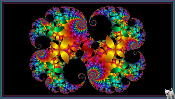 обоя 3д, графика, fractal, фракталы, цвета, узор, щенок, фон