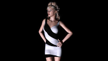 Картинка 3д графика people люди платье взгляд