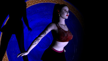 Картинка 3д графика people люди тень девушка